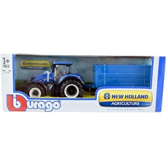 Bburago 1: 32 Scale New Holland T7000 B18 – 44060 Set of a Farm Tractor and Trailer (Assorted Model)