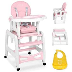 Ricokids Sinco Children's High Chair - Baby High Chair Grows with Your Child - Multifunctional High Chair 5-in-1 - Table + Baby Chair Adjustable - Rocking Function - 3-Way Tilt Adjustment of the