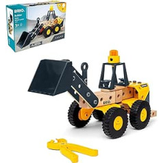 BRIO Builder 34598 Volvo Front Loader - Strong Construction Vehicle with Movable Loading Shovel, Articulated Steering and Light Module - Recommended for Children from 3 Years