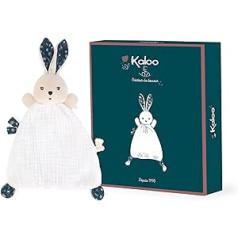 KALOO - K'Doux - Doudou Rabbit Nature - Balts un zils - Muslīna auduma materiāls - 20 cm - No dzimšanas, K969950