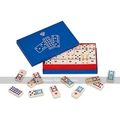 Dal - Domino Double Nine klasikinis žaidimas su spalvingomis plytelėmis, tinkamas suaugusiems ir vaikams