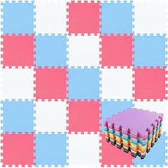 qqpp Eva Puzzle Mat, Children's Play Mat, Foam Mat, Baby Play Mat, Play Mat, Baby Puzzle Mat with Twelve Colour Combinations Unisex