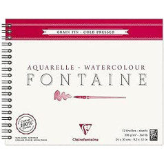 Clairefontaine 24 x 30 cm auksti presēts, stiepļu iesiets Fontaine paliktnis dažādās krāsās