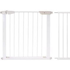 KIDIMAX laiptų vartai 75-104 cm, be gręžimo, durų apsauginiai vartai vaikams, šunims ir katėms, su automatinio užsidarymo ir laikymo atvira funkcija, laiptų vartai balti