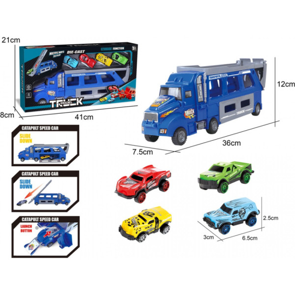 Vehicle set: truck + 6 metal cars