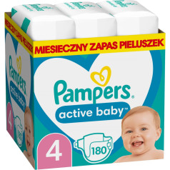 Pampers AB mėnesinės sauskelnės, 4 dydis, 9-14kg, 180 vnt