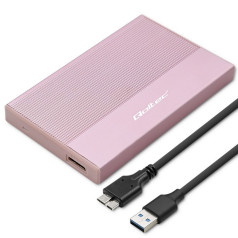 Būstas | 2,5 colio SSD HDD vieta | sata | usb 3.0 | super greitis 5gb/s | 2tb | rožinis