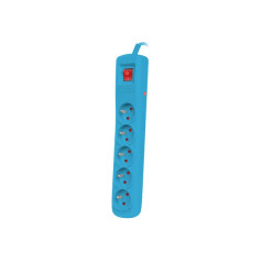 Bercy 400 surge protector strip 1.5 m (5 sockets), blue