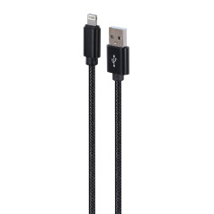 Gembird USB laidas - iki 8 kontaktų, pinti tekstile, kištukai su metaliniu apvalkalu, 1,8 m, įkrovimas/duomenų perdavimas, juodas