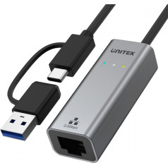 USB-A/C 3.1 Gen1 RJ45 adapteris; 2,5 Gbps; u1313c