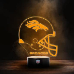 Lielisks zīmols Denver Broncos NFL LED lampas gaismas logotipa ķiveres maiņas režīms ar 6 dažādām krāsām