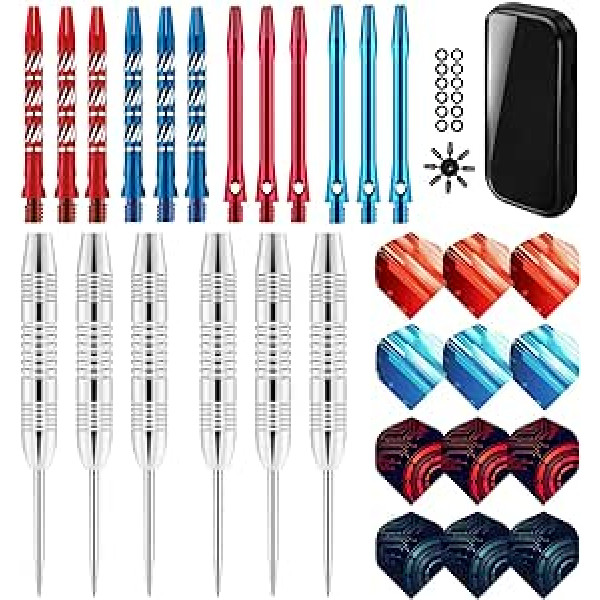 XINYIN Professional Steel Tip Darts Set, Metal Steel Dart Needle Set with Carry Case for Indoor Games, Steel Darts, Needle Dart Accessories, 1 Set