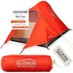 VALKENBERG Tent 1-2 People [Weight 1.75 kg] 1-2 Man Tent - Small Pack Size & Ultralight - Trekking Tent 1-2 People - Ideal for Bike - Tours, as Trekking Tent - Fishing Tent - Outdoor Tent - 4 Season