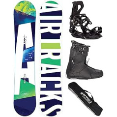 Airtracks snovborda komplekts / Aero Snowboard Wide Flat Rocker + Master Fastec Binding + zābaki + SB soma / 148 153 158 163 cm