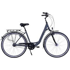 HAWK City Wave Deluxe sieviešu velosipēds I City Bike I viegls sieviešu velosipēds ar 7 ātrumu Shimano rumbas pārnesumiem, loka bremzēm un rumbas dinamo