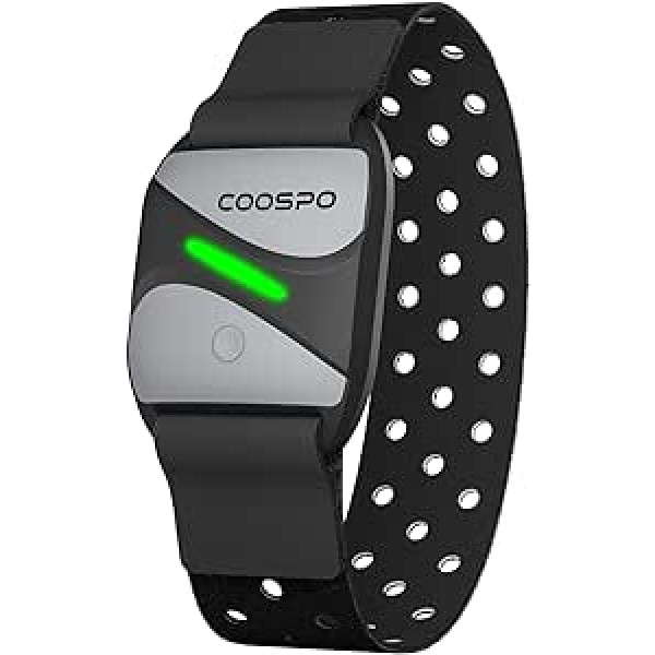 COOSPO HW807 sirdsdarbības monitora rokassprādzes rokas siksna Bluetooth5.0 ANT+, HRV pulsa treniņu zona IP67 ūdensizturīga, uzlādējama, saderīga ar Rouvy, Heartool APP, Wahoo, pulsoid