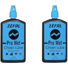 ZEFAL Pack Pro Wet Lube 120 ml - Divas pudeles Premium Ceramic Lubricant Bioloģiski noārdāma velosipēda ķēde - Ķēdes eļļa Ļoti ilgs glabāšanas laiks - 2 x 120 ml pudelītes