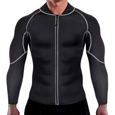 CHUMIAN Homme Hot Sauna Suit with Long Sleeves for Slimming Sports Shirt Slimming Fitness Training Shirt