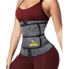 SEXYWG Sweat Waist Trainer diržas moterims – Sauna Waist Trimmer Slim Shaper Band Bodice Fitness Dvigubas dirželis Korsetas Cincher Pilvo Apvyniojimas Pilka