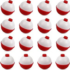 Silanon 25 Pcs Red White Snap On Fishing Float Set Snap On Round Boy for Makšķerēšanas piederumi Izmērs 0,25 0,39 1,5 2 collas