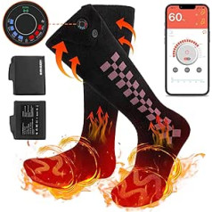 Heated Socks, Electric Heated Socks for Men and Women, App Control, Battery Operated Heated Soles for Hiking, Cycling, Camping, Skiing, Hunting, Rechargeable Winter Heating Socks