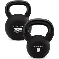 Atletica Kettlebells, padengtas neoprenu, 8 kg - 32 kg Aukštos kokybės išvaizda ir pojūtis dviguba neopreno danga, TÜV patikrinta, ar nėra kenksmingų medžiagų