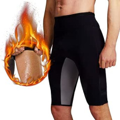 Martiount Men's Sweat Sauna Shorts Men's Hot Sweat Sauna Trousers Neoprene Body Shaper Trousers Effect Workout Sports Trousers Hot Yoga Capri High Waist Training Slimming Trousers