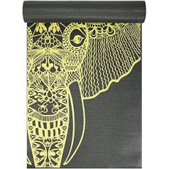 Yoga Studio Yoga Mat Non-Slip Tear Resistant Non-Slip Mandala Mandala Grey Elephant 183cm x 61cm x 6mm