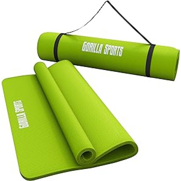 Gorilla Sports® īpaši plāns jogas paklājiņš, 190 x 60 x 1,5 cm / 190 x 100 x 1,5 cm, neslīd un nesatur ftalātus, vingrošanas paklājs fitnesam, jogai un pilates, 13 krāsās