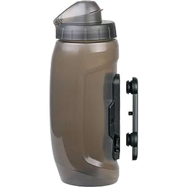 MonkeyLink MonkeyBottle Twist komplekts 590 ml ūdens pudele ar velosipēda turētāju, velosipēda piederumi (magnētisks turētājs, aizsardzība pret notecēšanu un noplūdi, liela ūdens plūsma, tilpums: 590 ml), caurspīdīgs