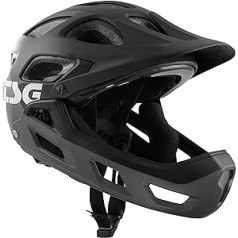 TSG Kids Downhill MTB Helmet Seek FR grafiskais dizains — plūsmas pelēks/melns