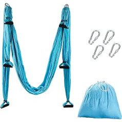 Aerial Yoga Swing Air Fly Yoga Hammock Silk Hammock Yoga Swing Fitness Anti Gravity Swing with 180 kg / 400 lbs Load (Blue)