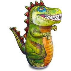 Pripučiamas T-Rex Dinosaur Bop krepšys vaikams, aukščiausios kokybės 48 colių aukštas 3D atšokantis krepšys žaislas