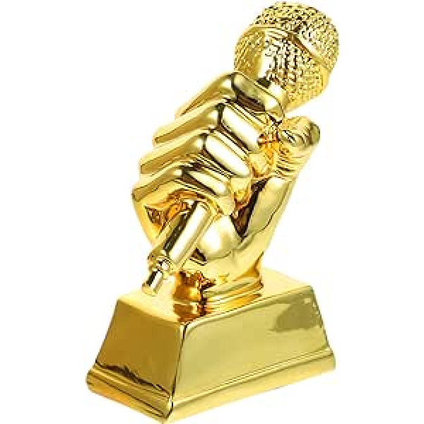 Gadpiparty Golden Microphone Trophy Small Resin Labākā dziedāšanas balva Karaoke konkursa dzimšanas dienas ballītes dekorēšanai