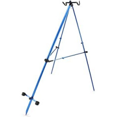 DNA Leisure Sea Fishing Tripod Beach 2 Rod Stand 7ft Beachcaster Fishing Stand Adjustable Blue