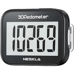 3D Pedometer for Walking, Simple Step Counter for Walking with Large Digital Display, Step Tracker with Removable Clip Lanyard, Accurately Track Steps for Men, Women, Kids, Adults, Seniors