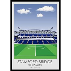 Hewson's Gifts Chelsea Football Stadium Print — Dāvana futbola līdzjutējam — Dāvana tēvam, brālim, dēlam — Futbola dāvana (Chelsea A4 izmērs (Stamford Bridge))