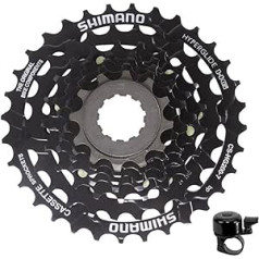 Shimano CS-HG200 kasete ar 7 ātrumu 12-32 zobiem, ieskaitot velosipēda zvanu