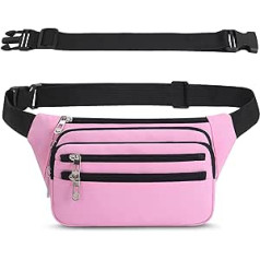 IHIGOGOFA Bum Bag Belt Bag Vidukļa soma ar 60 cm pagarinātu jostu Unisex Modern plecu somas Mobilā telefona maciņš āra ceļojumiem pārgājienu suņu apmācībai vīriešiem un sievietēm, rozā #1, soma vīriešiem un sievietēm ar