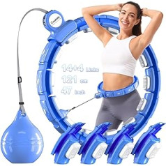 Cozylady Smart Hula Hoop pieaugušajiem ar krāsainiem LED gaismas efektiem vai standarta dizainu, 121 cm fitnesa hula stīpa ar svara bumbu, stabila un klusa hula stīpa svara zaudēšanai, īpaši piemērota svara samazināšanai