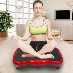 OHMG fitnesa vibrācijas plāksne, 200 W fitnesa vibrācijas platforma, profesionāla vibrācijas platforma ar LCD displeju, pretestības joslas, tālvadības pults, Bluetooth, slodze 120 kg