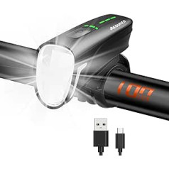 Aeoured LED velosipēda lukturu komplekts, priekšējais velosipēda apgaismojums, vairāk gaismas režīmu, USB uzlādējama velosipēda lampa, IPX6 lietusizturīga velosipēda lampa riteņbraukšanai, kempingam utt.