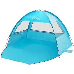 WolfWise Easy to Assemble Beach Shelter UPF 50+ Beach Tent Baby UV Protection 50+ for 2-3 People Lightweight Cabana, Blue