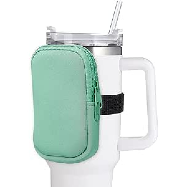 LUKETURE ūdens pudeļu maisiņš ar siksnu Stanley 1,2 l un Stanley IceFlow 20 oz sporta zāles aksesuāri sievietēm, kas paredzētas tekoša ūdens pudeles maisiņam Stanley Tumbler Cup rokas (zaļa)