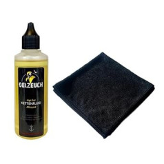 Bicycle Chain Oil Set Consisting of 1 x High End Chain Fluid Oil Allrounder 100 ml and 1 x Microfibre Cloth 40 x 40 cm