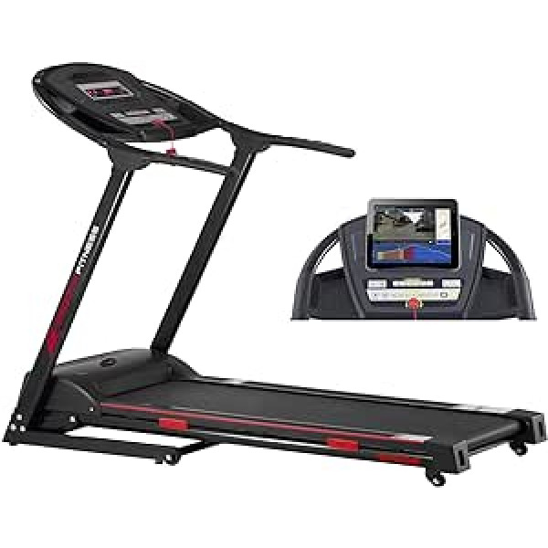 Smooth Fitness 5100e Plus skrejceļš — Connect+ App Control, 42 x 125 cm skriešanas virsma, elektroniska slīpuma leņķa regulēšana 0–12%, 36 programmas, sirdsdarbības treniņš