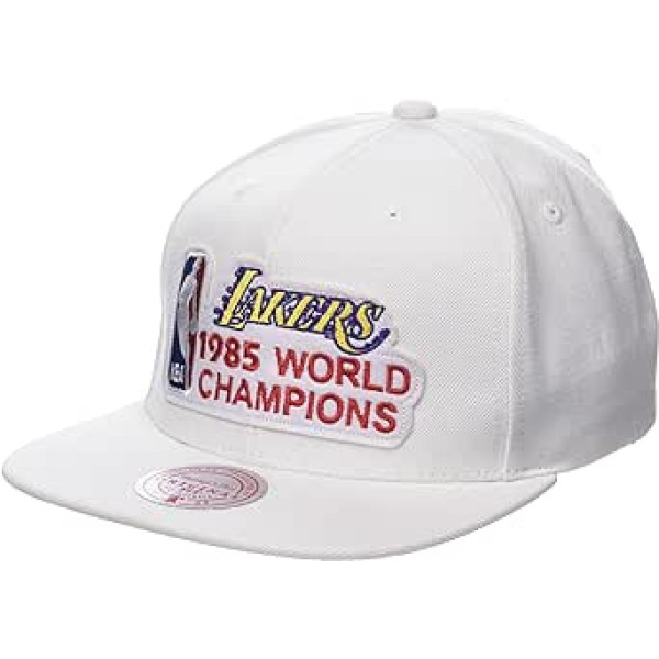 Mitchell & Ness Snapback cepure — Losandželosas Lakers čempioni, baltā