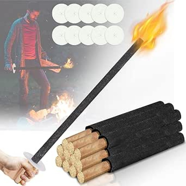 Yakimz Torches for Torch Hiking, Wax Torches Pack of 50 with Hand Guard, 100 Minute Burning Time, Children's Torches, Fun for Night Hiking, Fireworks