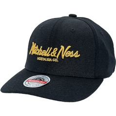 Mitchell & Ness Black and Gold Classic Red Pinscript Branded - OB, melns, melns