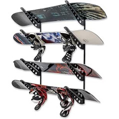 StoreYourBoard Verstellbares Snowboard-Aufbewahrungsregal, Wandhalterung, 4 Bretter